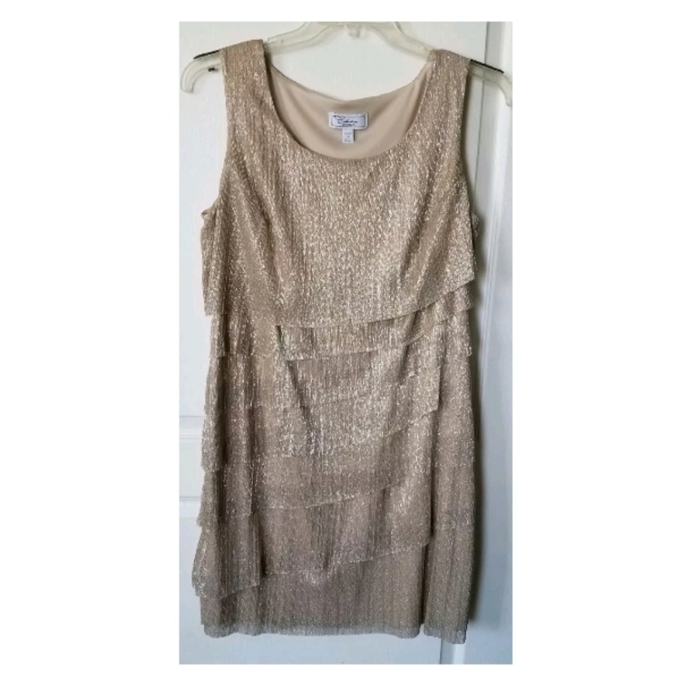 Dress Barn Collection Size 14 Gold Layered Dress